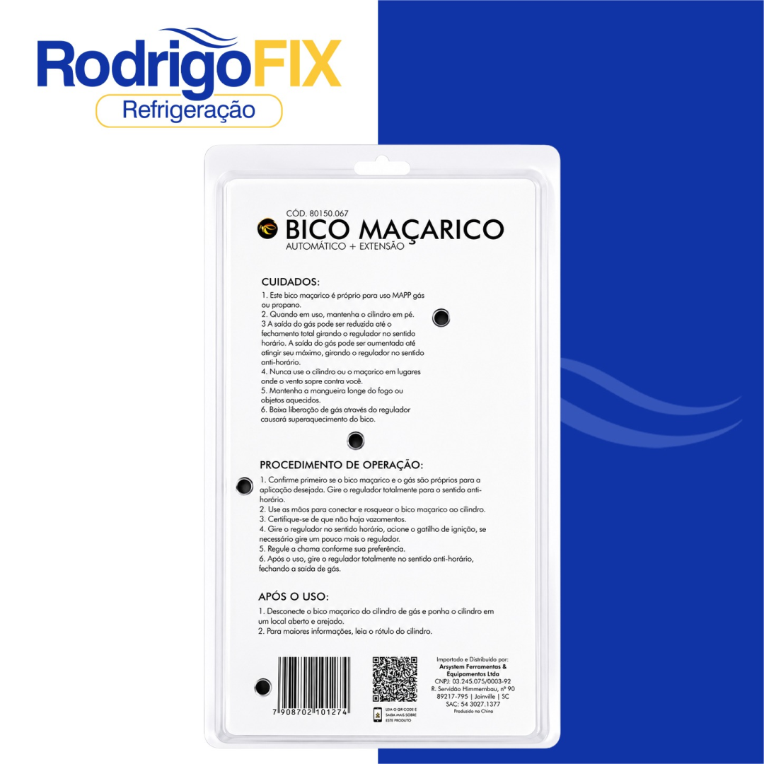 BICO PARA MAÇARICO PORTÁTIL AUTOMÁTICO COM EXTENSÃO SURYHA 80150.067 - sku10.595 - Imagem 2