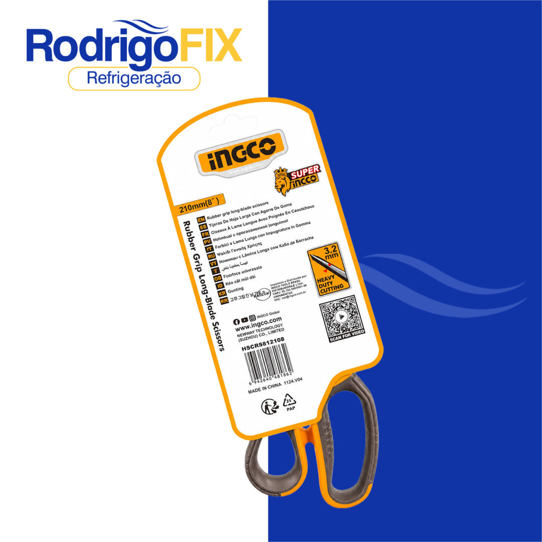 TESOURA PROFISSIONAL LAMINAS AÇO INOX COM TITANIO 8POL INGCO HSCRS812108 - sku12.545 - Imagem 2