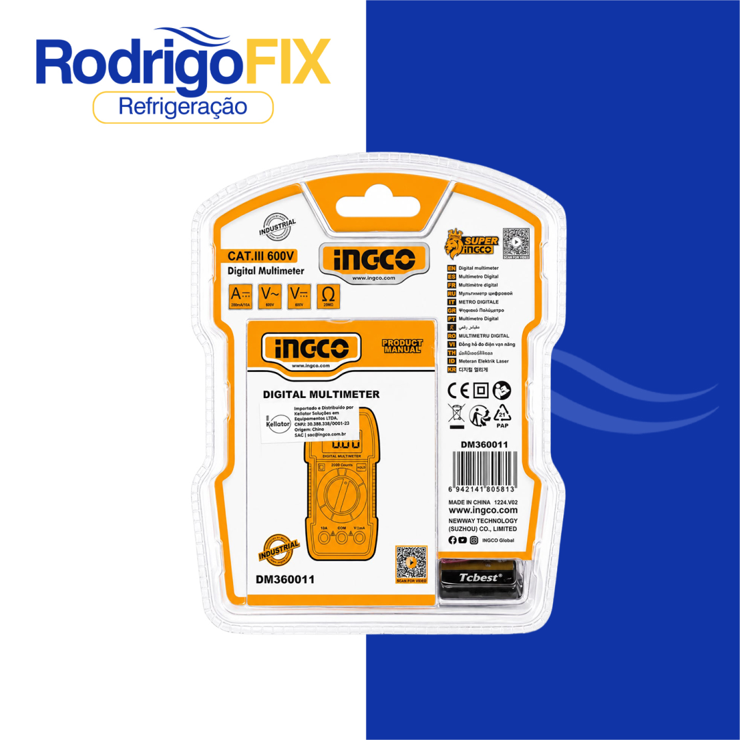 MULTIMETRO DIGITAL TRUE-RMS 2000 600V INGCO DM360011 - sku13.050 - Imagem 2