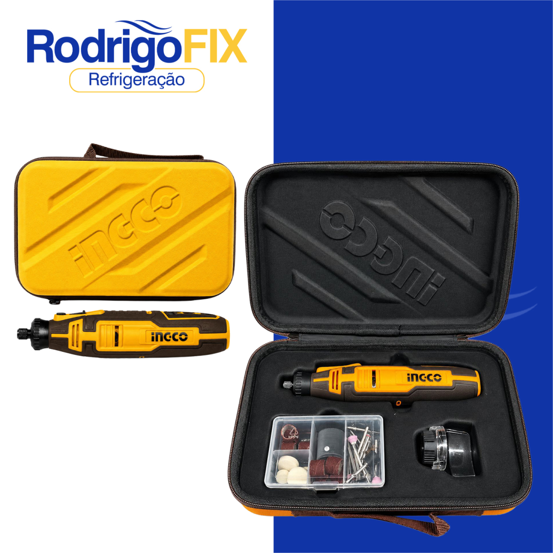 MICRO RETIFICA A BATERIA 8V COM 67 ACESSORIOS INGCO CMGLI0801 - sku13.190 - Imagem 2