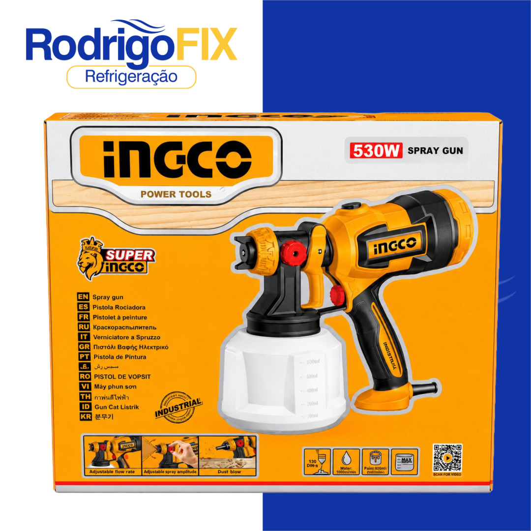 PISTOLA DE PINTURA 530W 110V ELETRICA INGCO USPG4506-9 - sku13.205 - Imagem 2