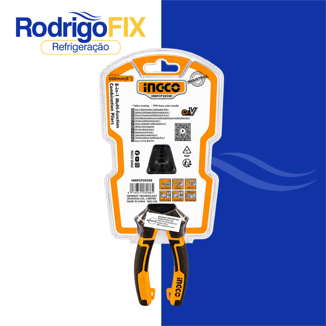ALICATE UNIVERSAL MULTIFUNCIONAL 8 EM 1 8POL 200MM INGCO HMFCP28200 - sku13.255 - Imagem 2