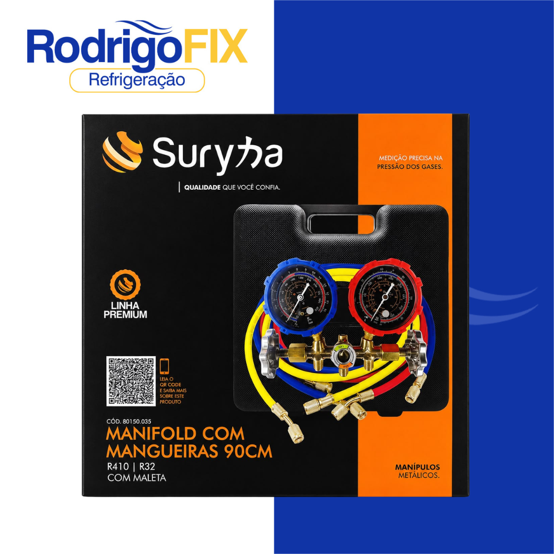 MANIFOLD PREMIUM C/MALETA SURYHA R410 R32 C/3 MANGUEIRAS 90CM 80150.035 - sku9040 - Imagem 3