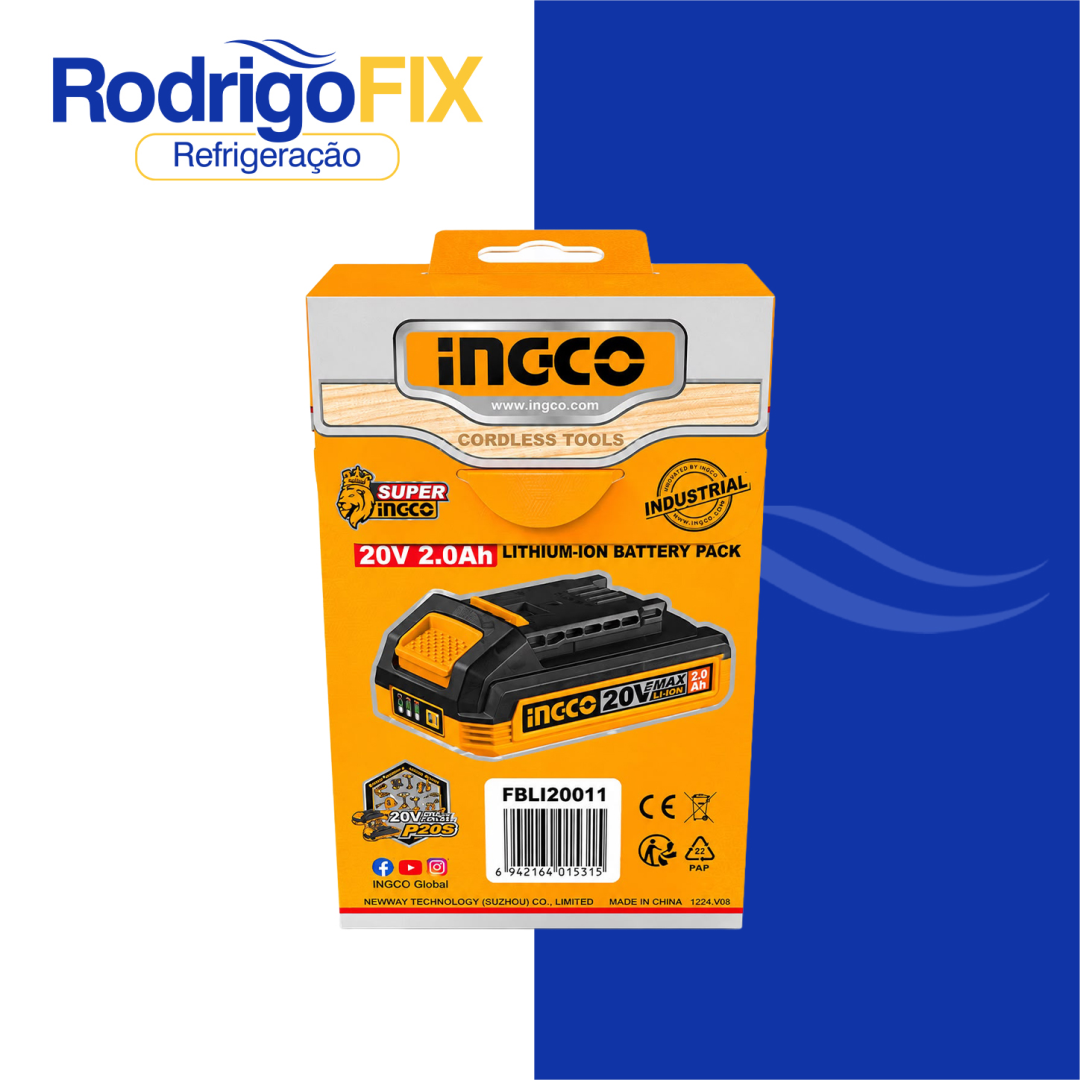 BATERIA SUPER ION-LITIO 2.0AH 20V LINHA P20S INGCO FBLI20011 - sku12.640 - Imagem 4