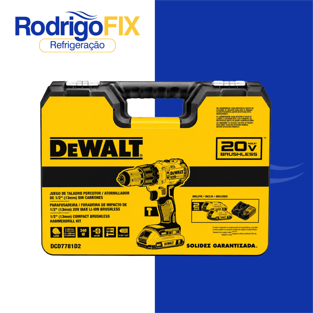 PARAFUSADEIRA/FURADEIRA A BATERIA 2AH 20V DEWALT DCD7781D2BR - sku9730 - Imagem 4