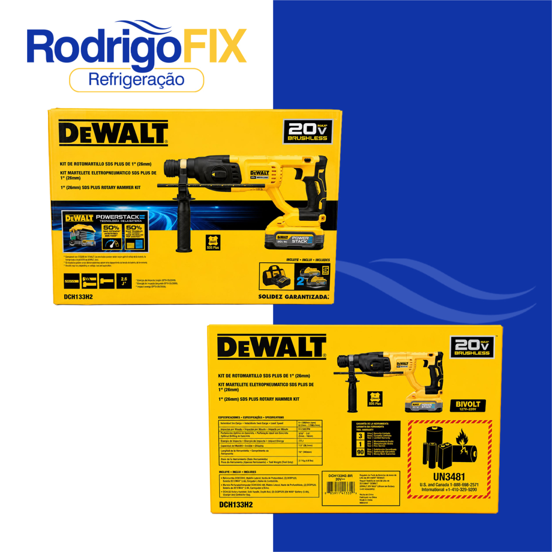 MARTELETE DEWALT 5AH POWER STACK 20V DCH133H2-BR - 9985 - Imagem 4