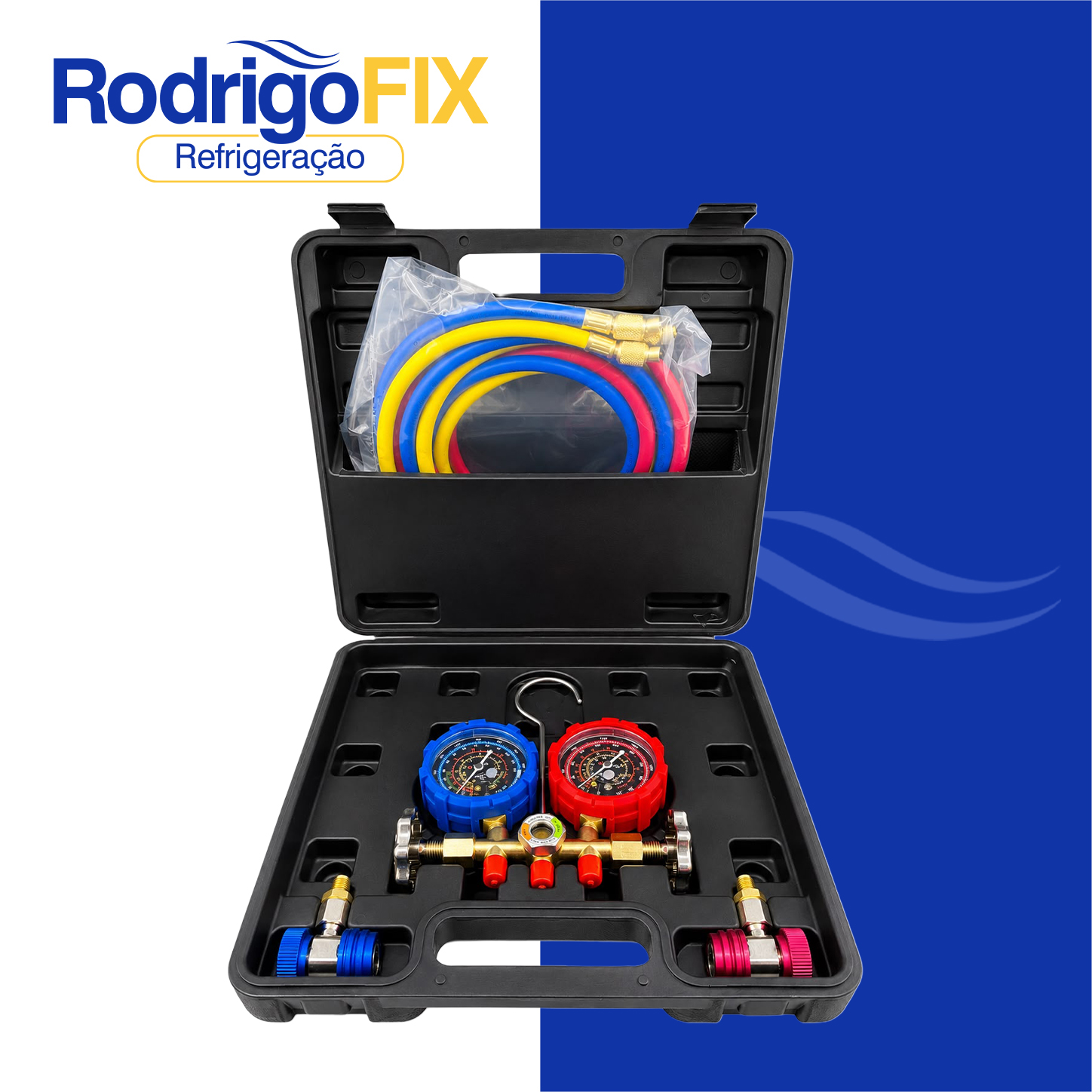 MANIFOLD R22/R134A COM MANGUEIRA 150CM + 2 ENGATES 134A 80150.215 - sku12.075