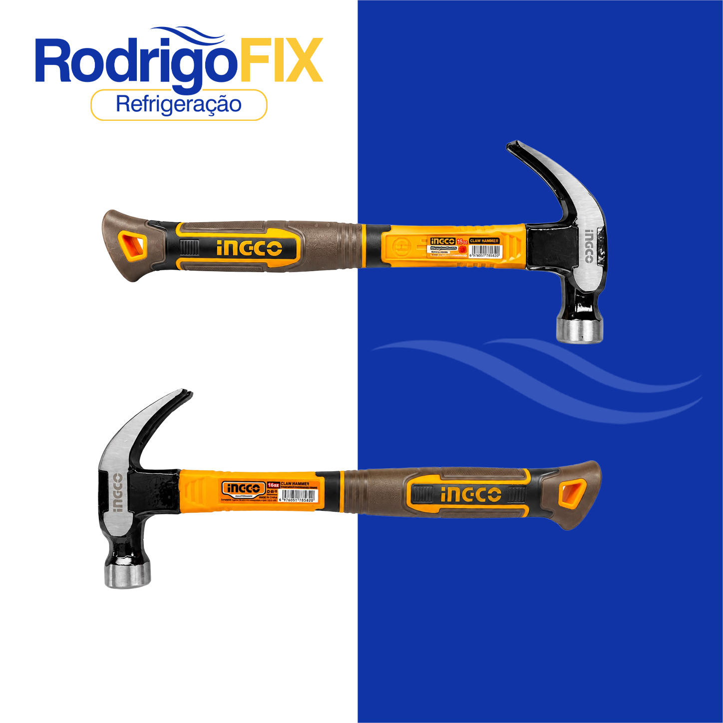 MARTELO UNHA MAGNETICO COM CABEÇA EM AÇO FORJADO INGCO HCH81016 - sku13.025