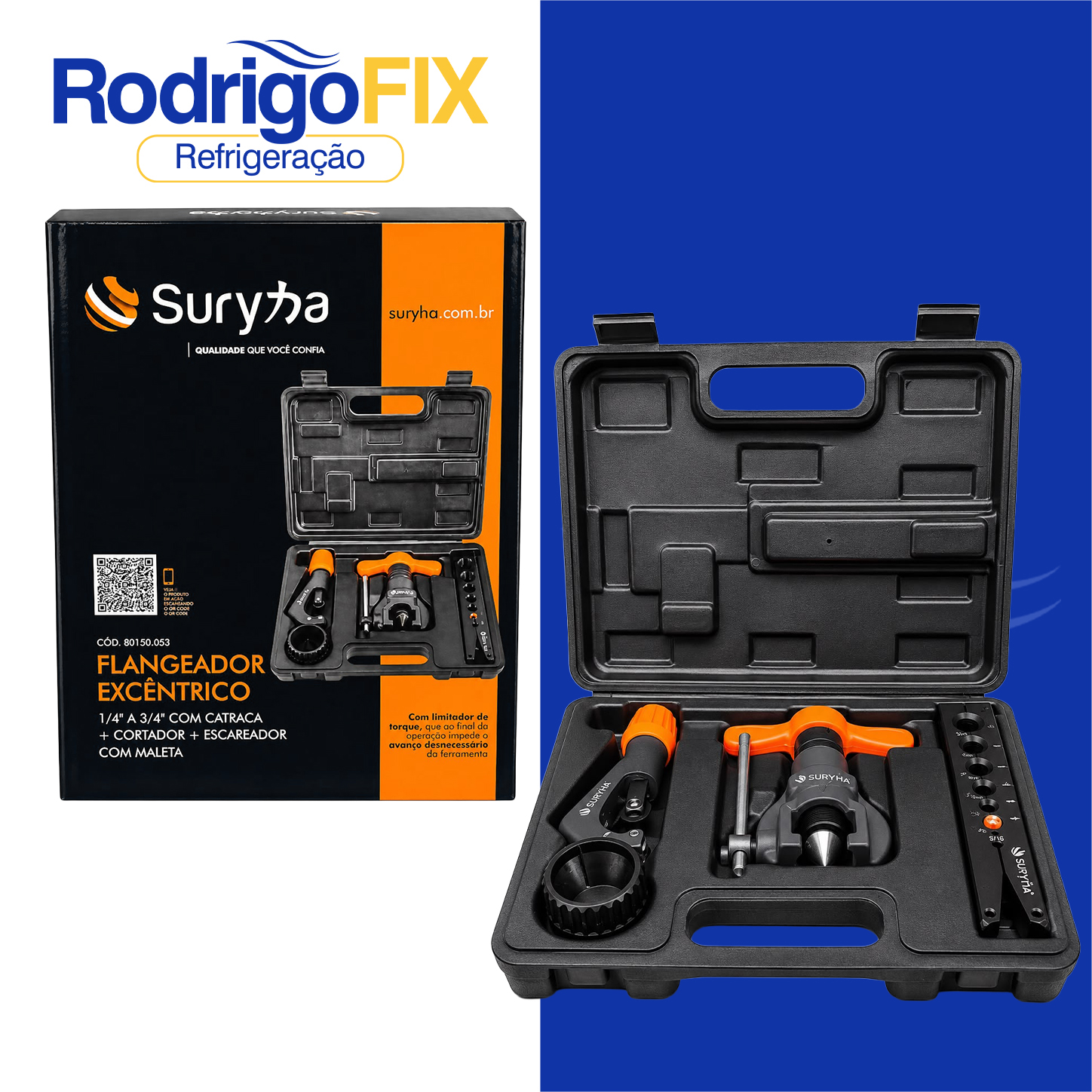 KIT FLANGEADOR EXCENTRICO CATRACA COM CORTADOR E ESCAREADOR 80150.053 - sku9345