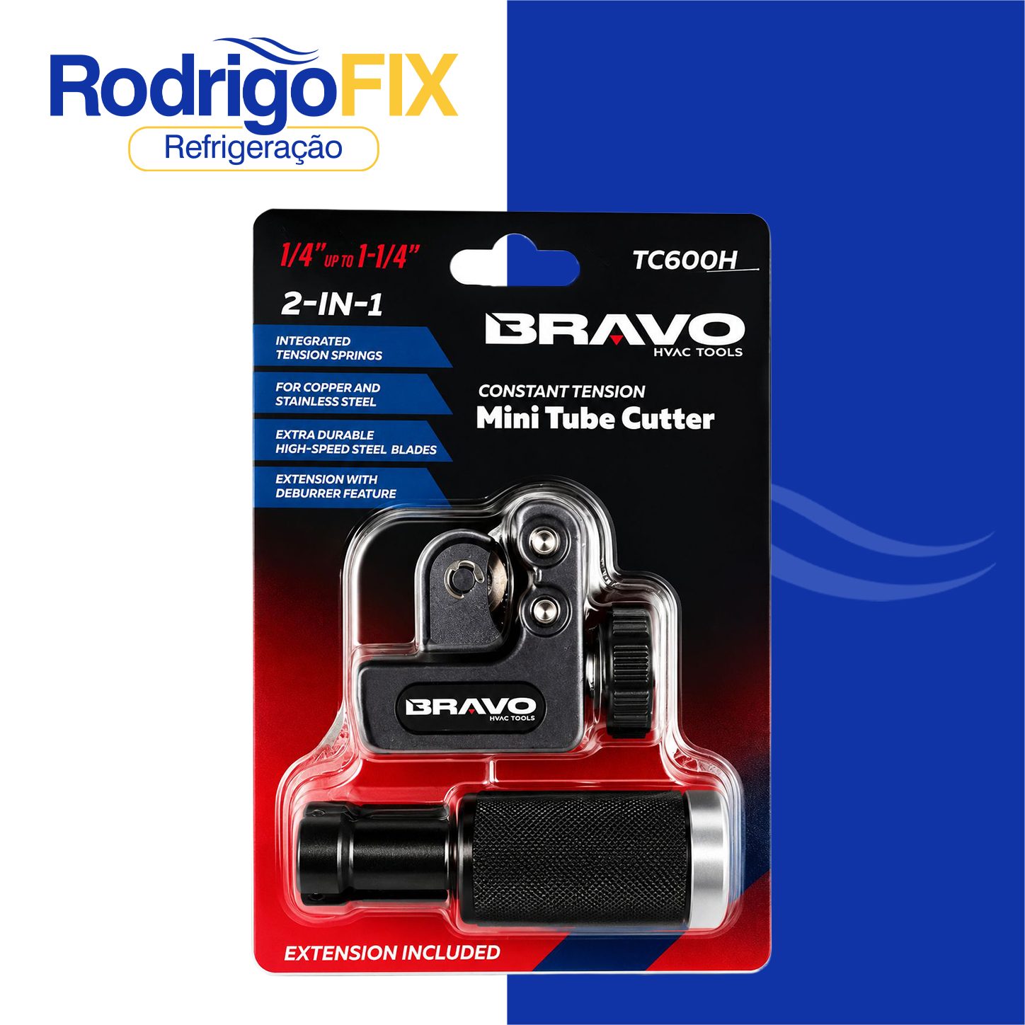 CORTADOR DE TUBOS C/ EXTENSOR 1/4 A 1.1/4 BRAVO TC600H - sku12.750