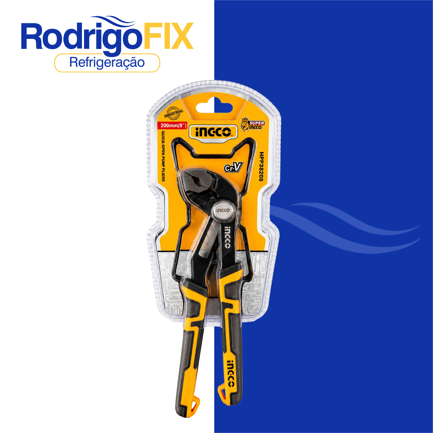ALICATE BOMBA DÁGUA ABERTURA RAPIDA 8POL (200MM) INGCOHPP38208 - sku13.240