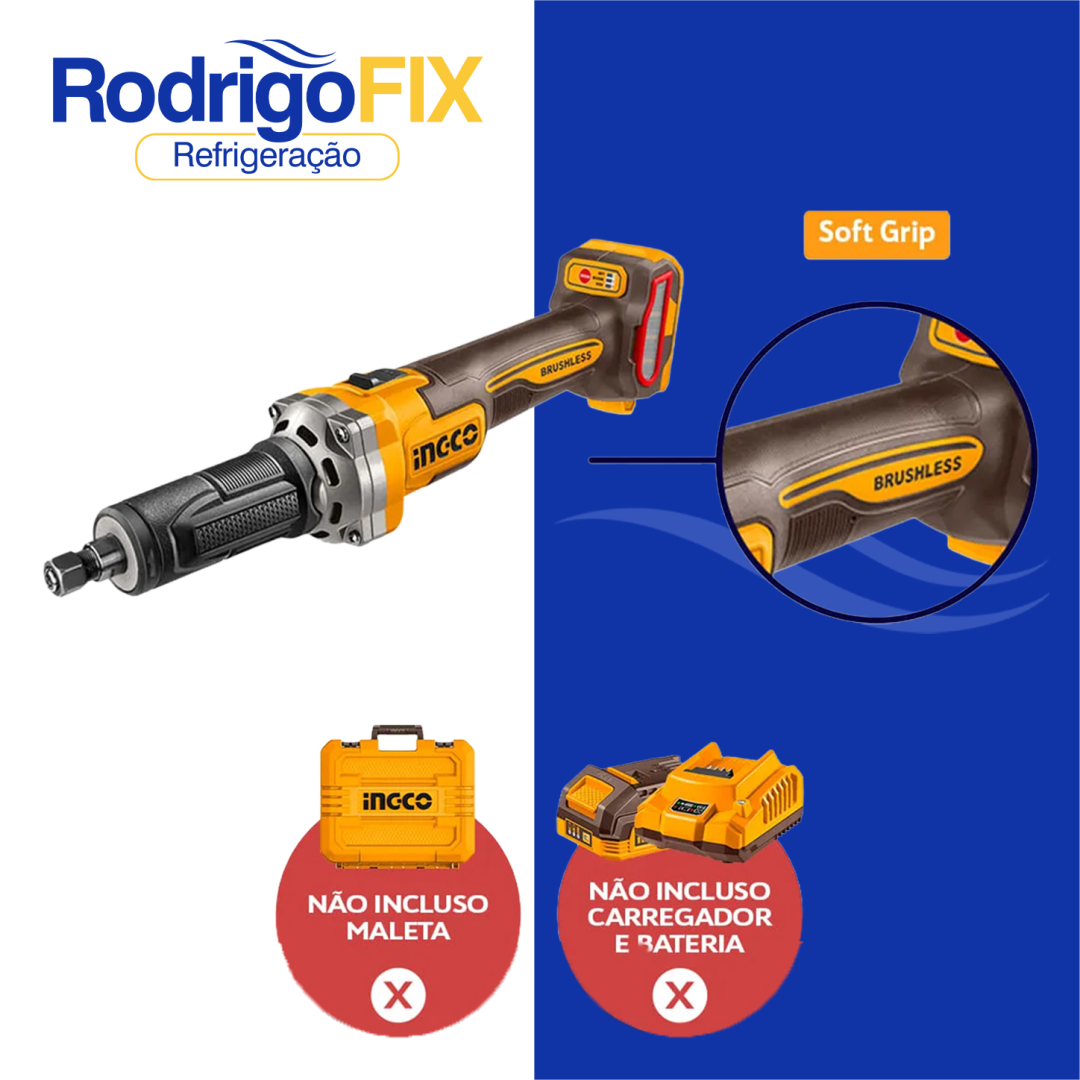 RETIFICADEIRA RETA A BATERIA 20V (NÃO ACOMPANHA) INGCO CDGLI2001 - sku13.210 - Imagem 2