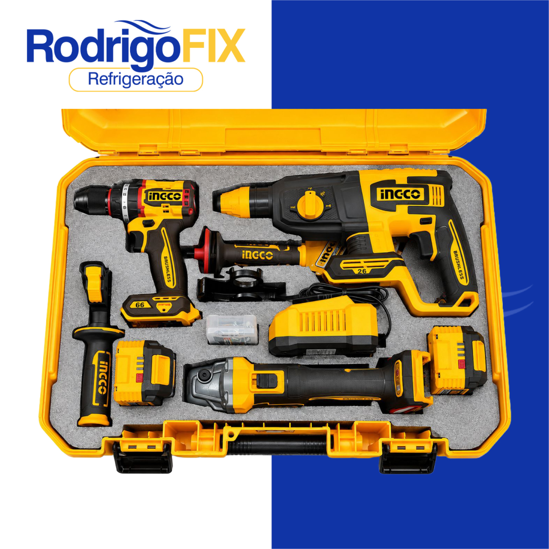 KIT 3 EM 1 PARAFUSADEIRA MARTELETE ESMERILHADEIRA INGCO CKLI202598-9 - sku12.945 - Imagem 2