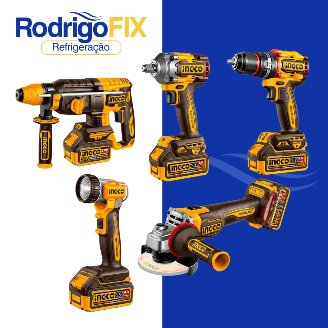 KIT 5 FERRAMENTAS 4AH 20V PARAFUSADEIRA | CHAVE DE IMPACTO | ESMERILHADEIRA | MARTELETE | LANTERNA CKLI20595-9 - sku12.900 - Imagem 2