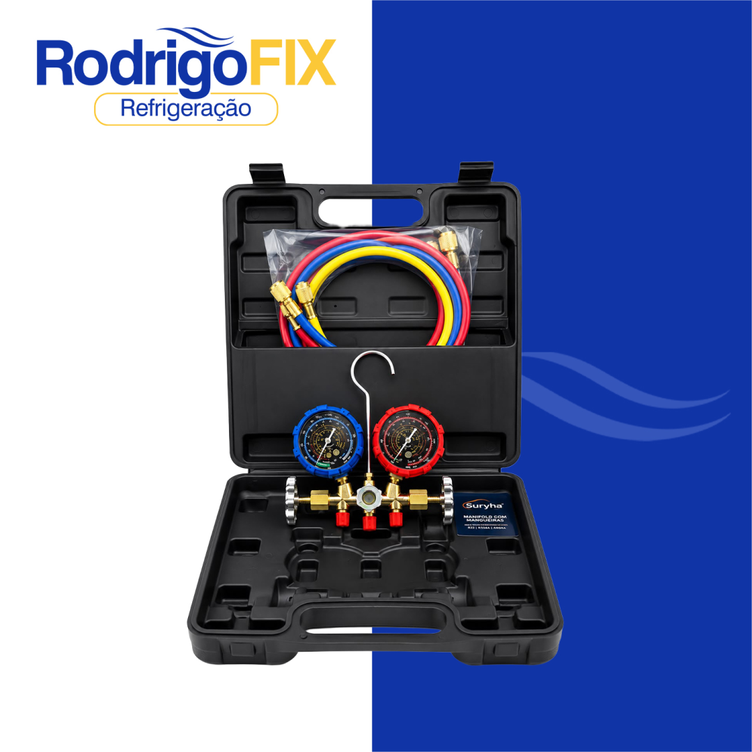 MANIFOLD 1/4 MALETA SURYHA MANGUEIRAS 90 CM R22/R134/R404 80150.001 - sku8765 - Imagem 2