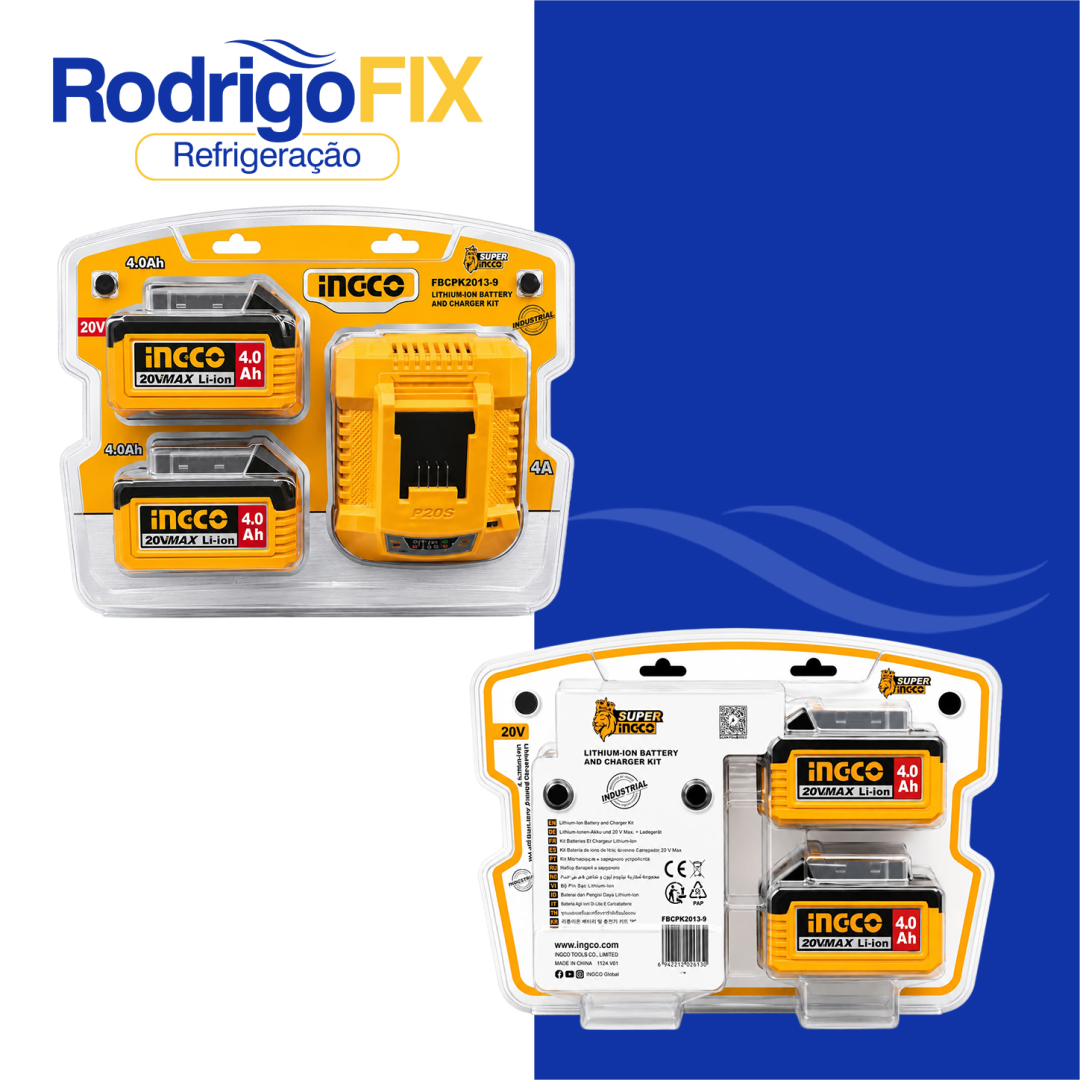 KIT 2 BATERIAS 4A E 1 CARREGADOR 4A INGCO FBCPK2013-9 - sku12.935 - Imagem 3