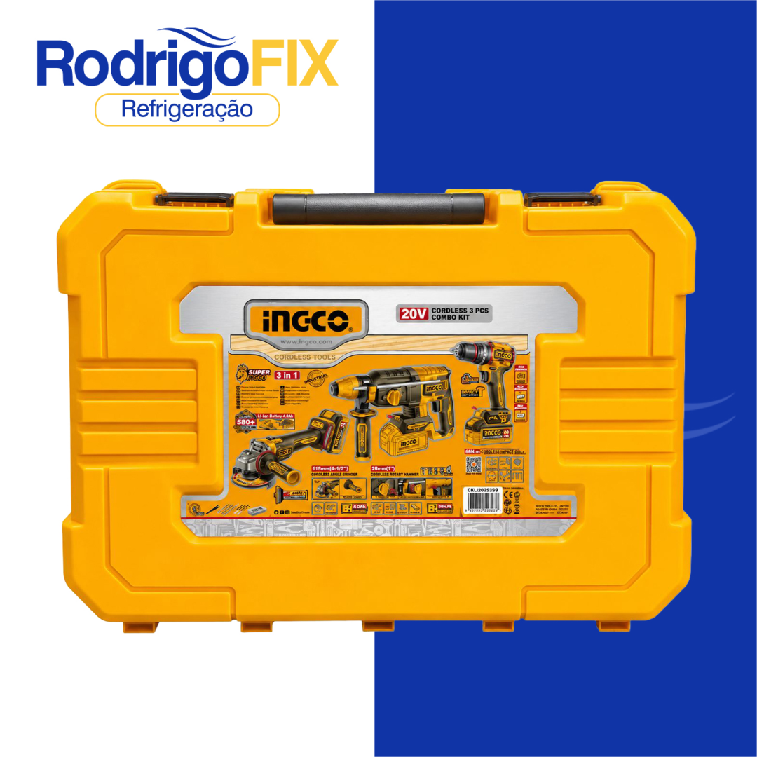 KIT 3 EM 1 PARAFUSADEIRA MARTELETE ESMERILHADEIRA INGCO CKLI202598-9 - sku12.945 - Imagem 3