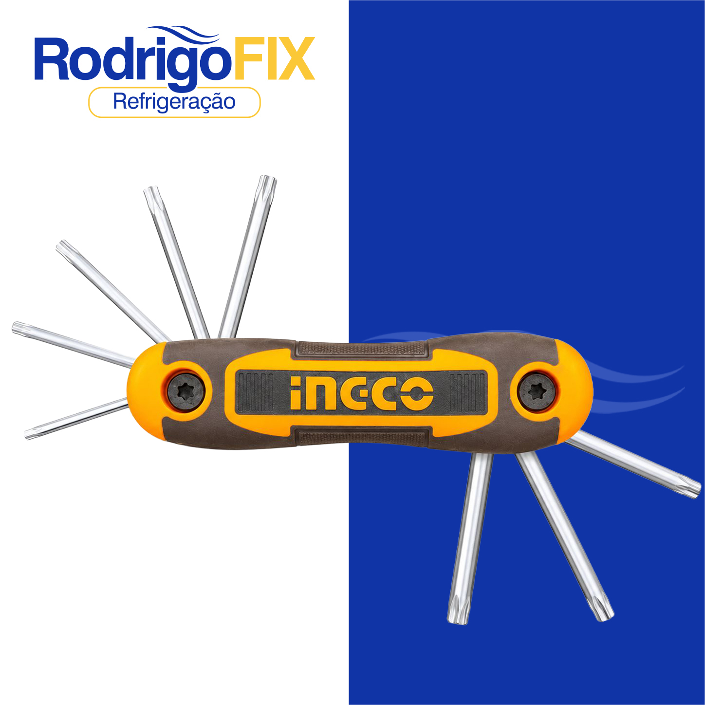 JOGO DE CHAVE TORX TIPO CANIVETE 8PÇS T9 A T40 INGCO HHK14083 - sku13.295