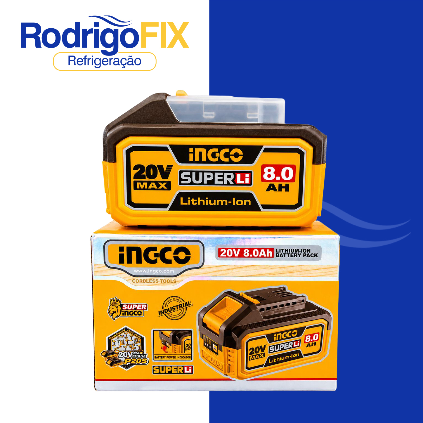 BATERIA SUPER ION-LITIO 8.0AH 20V INGCO FBLI2108 - sku12.630