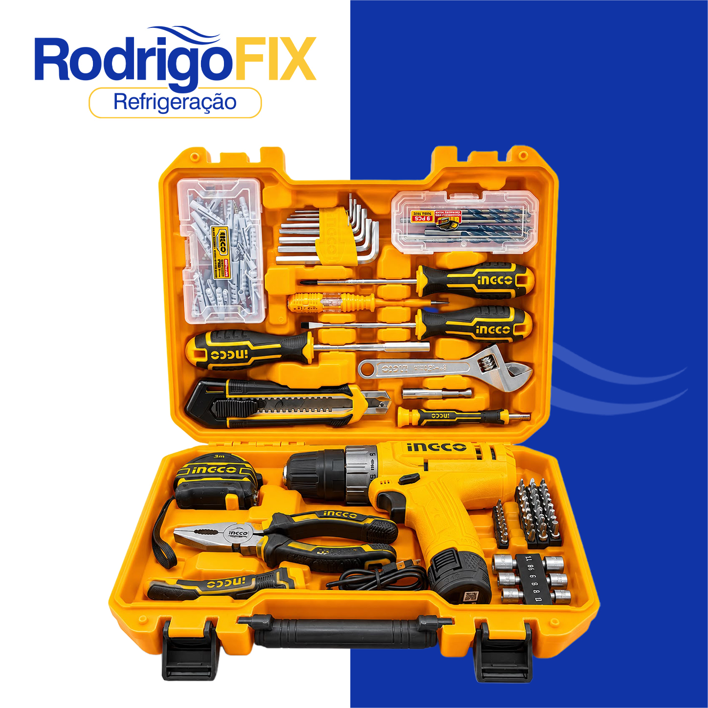 KIT FERRAMENTAS 148 PEÇAS PARAFUSADEIRA 12V P20S INGCO HKTHP41482 - sku12.960