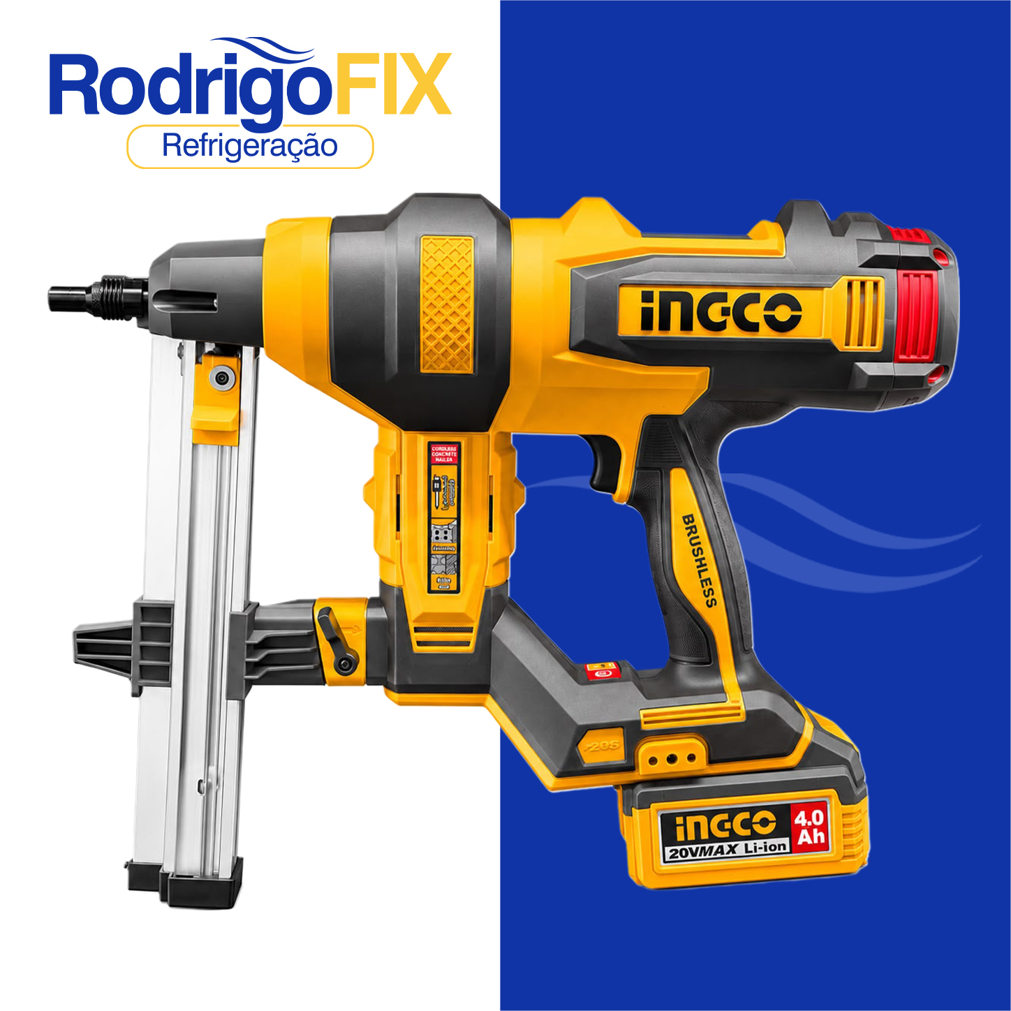 PINADORA PARA CONCRETO PARA PINOS 15 A 40MM C/BATERIA INGCO CCNLI9008-9 - sku12.260
